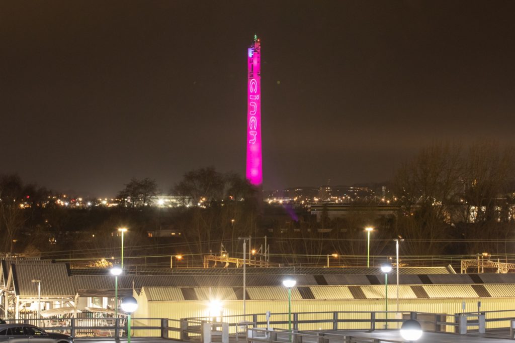 National Lift Tower Northampton - CINCH Laser Projection